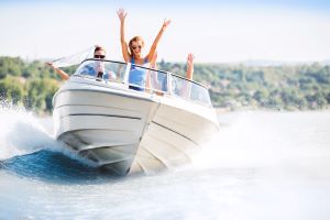 Family on boat